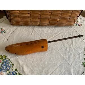 Shoe Stretcher Cobblers Tool Vintage Wood & Cast Iron "100" Etched in Wood